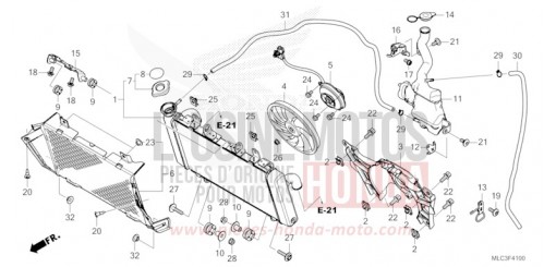 RADIATEUR/RESERVOIR DE RESERVE XL750S de 2025
